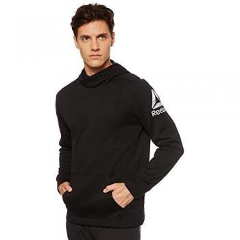 Reebok Men’s Fleece Hooded Sweater, Size L, Color: Black, Item ID: DU2162