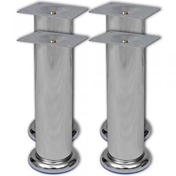 4 Round Sofa Legs Chrome 7.1 vidaXL