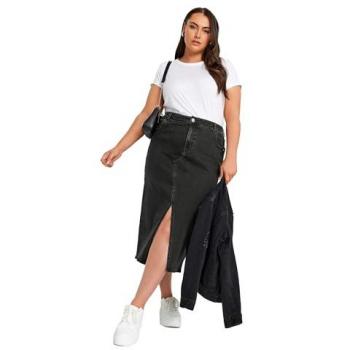 Jupe noire en jean mi-longue Yours Curve