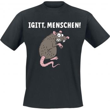 Männer‑T-Shirt Tierisch „Igitt“ – Schwarz, Größe XL – Funshirt