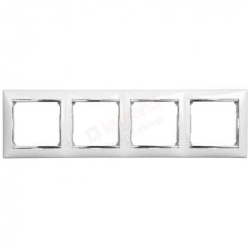 Marco 4 módulos VALENA blanco plata LEGRAND 770494