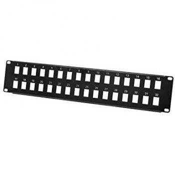 32-Port Keystone Modulträger, 48,30cm (19), schwarz