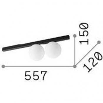 Netlighting Binomio 2 Light Globe Ceiling Light Black