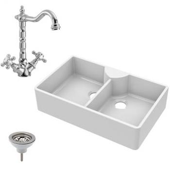Stepped Weir Fireclay Butler Sink 895mm