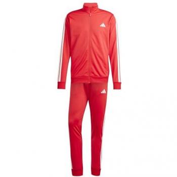 Adidas Basic 3‑Stripes Tricot Tracksuit – Red Orange (Large)