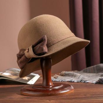 Asymmetric Brim Wool Felt Cloche Hat for Women
