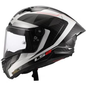 Casco Integrale Carbonio LS2 FF805 Thunder C Gp Aero Raute Bianco Grigio L