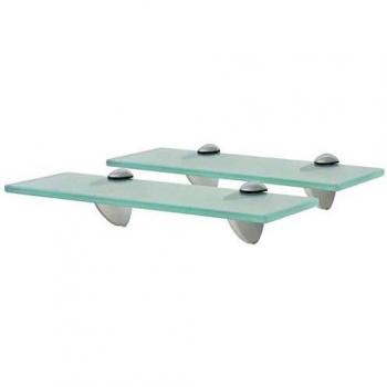 VidaXL Tempered Glass Floating Shelves, 2 pcs, 30x10 cm, 8 mm