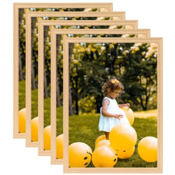Light Oak Photo Frames Collage 5pcs for Wall or Table 59.4x84cm