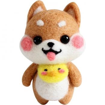 Muñeca de perro travieso para chicas, juguete de fieltro hecho a mano, paquete artesanal sin acabado
