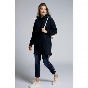 Felpa blu oversize con cappuccio, Donna, Taglia 48/50, Cotone/Poliestere