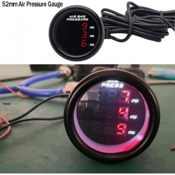 Manomètre d’Air 52 PSI, Affichage LED Rouge, 3 Capteurs 1/8 NPT