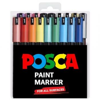 Lot de 18 feutres POSCA PC-1MR, édition exclusive, pointe ultra fine