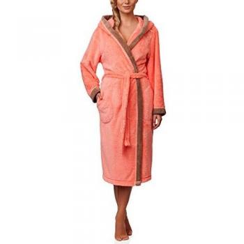 L&L Robe de Chambre à Capuche Veste d'Intérieur Femme LL0034 (Violet, L)