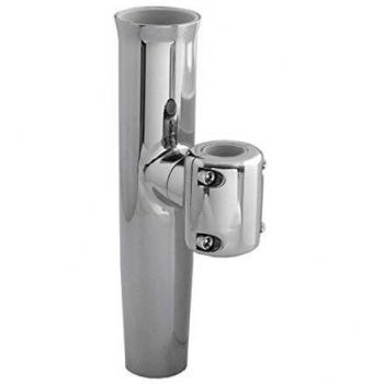 TACO Marine Stainless Steel Fishing Rod Holder, Clamp-On, Fits 7/8 and 1 Tubing