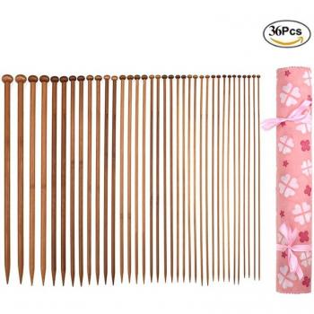 Bamboo Knitting Needles for Beginners 36pcs 2.0mm-10.0mm