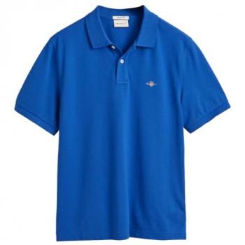 Polo Gant Hombre Reg. Shield con Bordado Azul