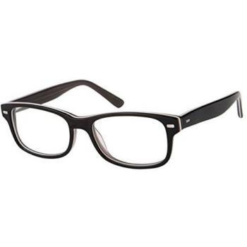 Square Full Rim Acetate Kids' Glasses Black Size 48