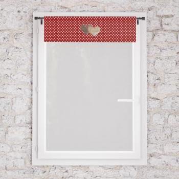 Brise-bise LOVE rouge en pur coton 60x90 cm, par Soleil d'Ocre