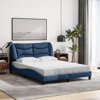 VidaXL Gestell für Bett Blau 140x190 cm Stoff