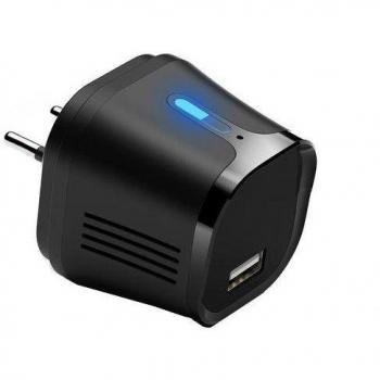 Caricatore da muro USB con telecamera WiFi 4K nera