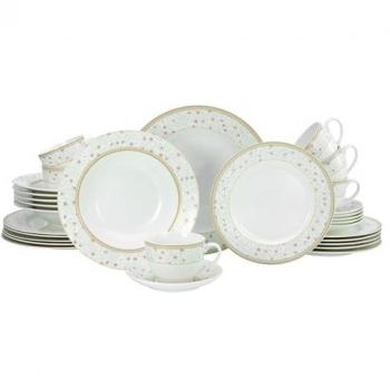 CreaTable Kombiservice CreaTable, 17529, Serie Emilia, 30-teiliges Geschirrset, Kombiservice, 6 Personen, Porzellan