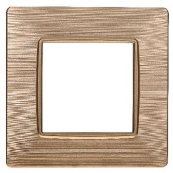 Ettroit Kompatible Abdeckung für Vimar Plana – 2‑Modul Kunststoff, Gold, EV85211