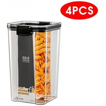 2/4PCS PET Plastic Sealed Containers for Noodles and Dry Food