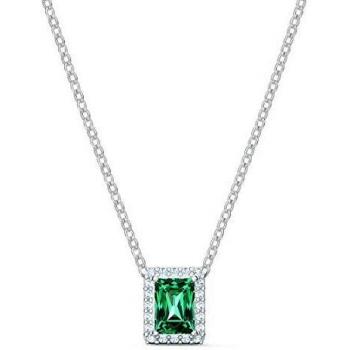 Collier Swarovski Angélique Carré Vert Métal Rhodié