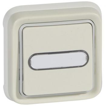Reverser Push‑Button Plexo, Model 069864 (IP55), Recessed Design, Label Holder, White Finish