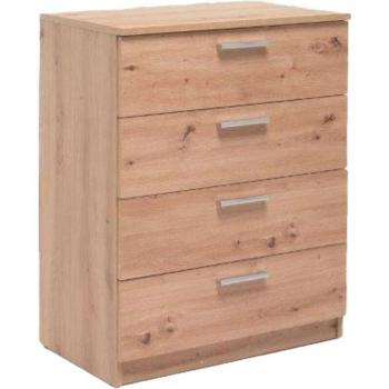 Cassettiera Chelsea in Rovere Quercia con 4 Cassetti Portaoggetti