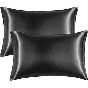 Anti-Wrinkle Hair Pillow Cases, Dark Grey, Standard Size