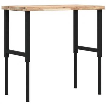 Établi en bois de chêne 100x60x(73-99,5) cm rectangulaire