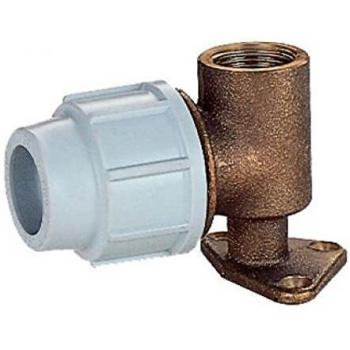 25 mm × ¾″ Brass Wallplate Elbow – PLASSON 9055