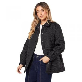 Ladies Quilted Puffer Coat with Padded Collar