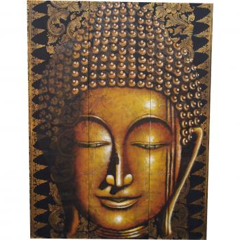 Guru-Shop 3 Teiliges Buddha 120x90 cm, Handgemalte Ölbilder