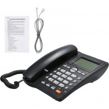 Black Desktop Corded Phone with LCD Screen