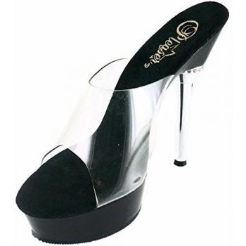 Damen Plateau Pantolette in Schwarz/CLR/CLR, EU 40 (US 10)