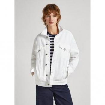 Parka Denim Larga Blanca
