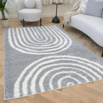 Rainbow Moodi Runner – Soft High Pile, 80×150 cm, Grey