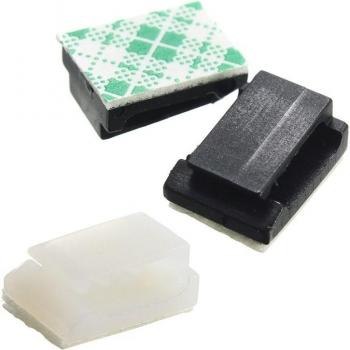 30x Black Self-Adhesive Cable Holders
