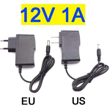 Alimentation secteur W1 12 V 1 A – Prise US/UE pour bande LED et CCTV