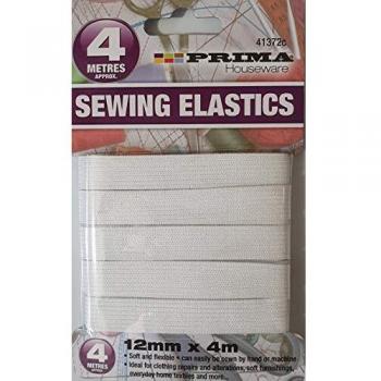 White 4-Meter Sewing Elastic with 12mm Width