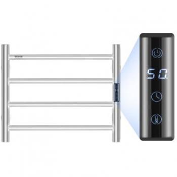 Radiador Toallero VEVOR de Pared con 4 Barras y Temporizador