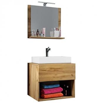 Vcm 3 Pz Set Lavabo Lendas – Specchio Quercia Miele