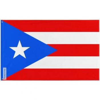 Bilingual Porto Rico Flag – 160 x 240 cm, Polyester, Eyelet Fasteners
