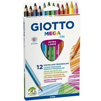 GIOTTO CAJA 12 LAPICES DE COLORES MEGA TRI