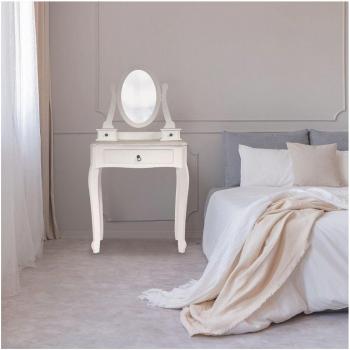 Tocador rectangular de MDF blanco con espejo 36x36x65 cm