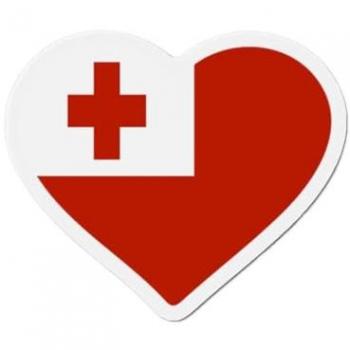Tonga Heart Magnet with Flag Design