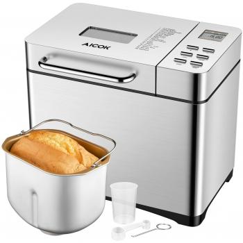 Edelstahl‑Brotmacher Aicok – 19 Programme, 500 g bis 1000 g